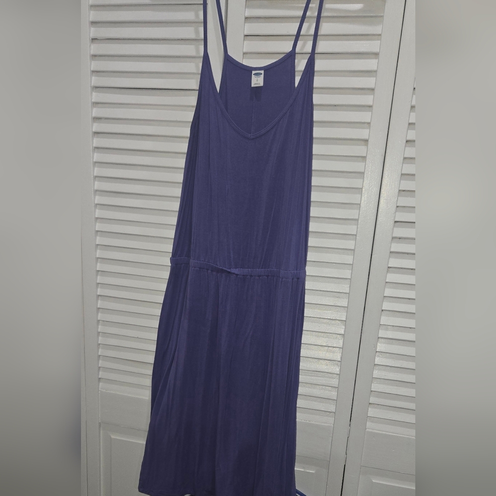 Purple Strap Dress Knee Length